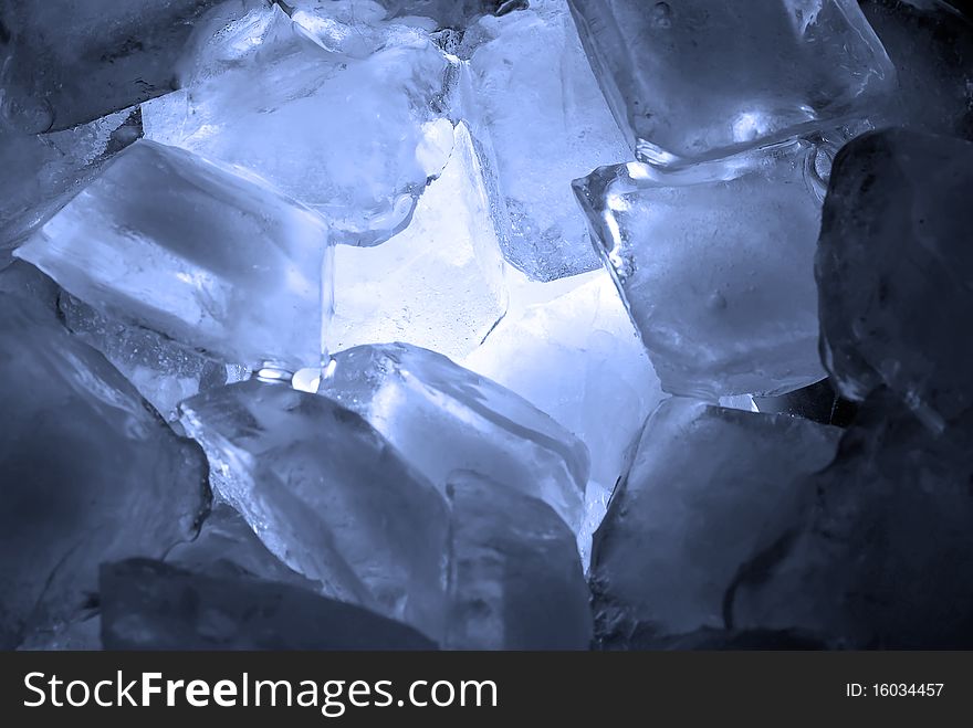 Ice cubes in back light
