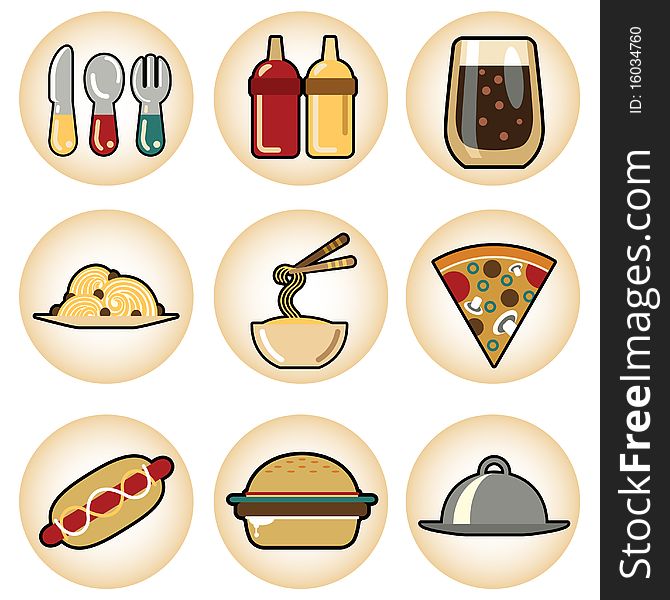 Set of food icons vector