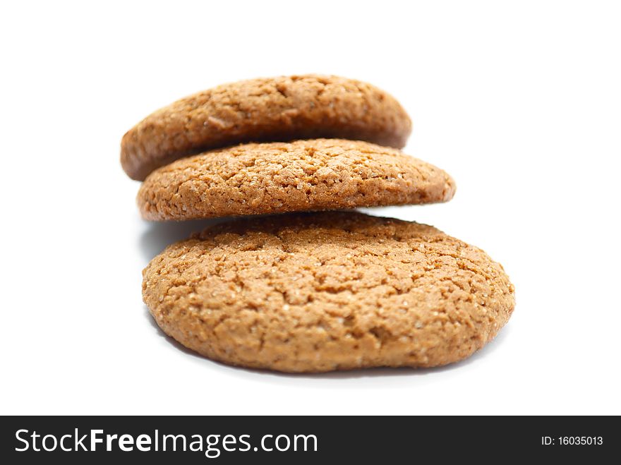 Three cookies isolated on white