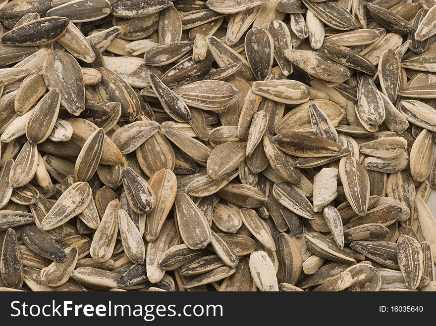 Full frame of dried sunflower seeds. Full frame of dried sunflower seeds.