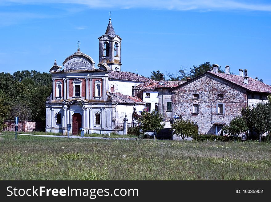 Church is an old village in Italy. Church is an old village in Italy