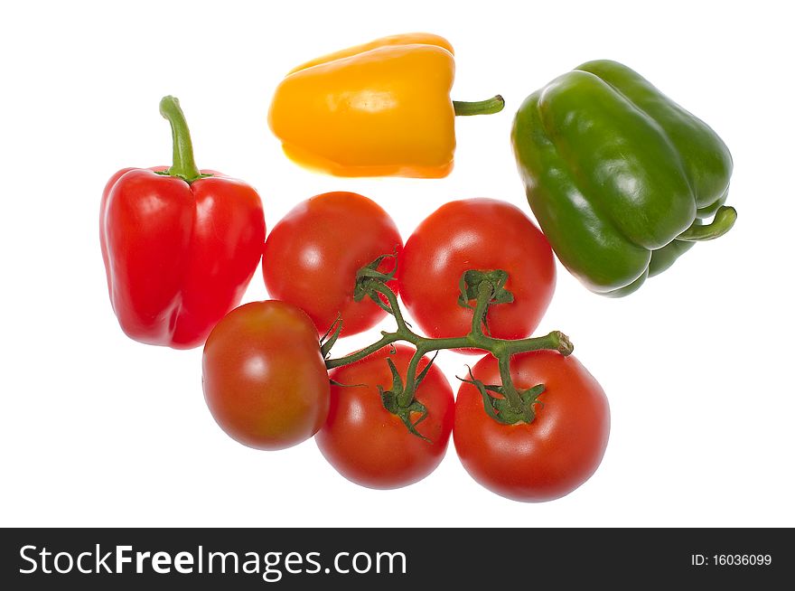 Set for salad isolated over white