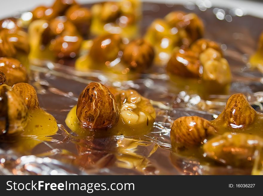 Wood nut in a sugar syrup. Sweet by holidays. Wood nut in a sugar syrup. Sweet by holidays