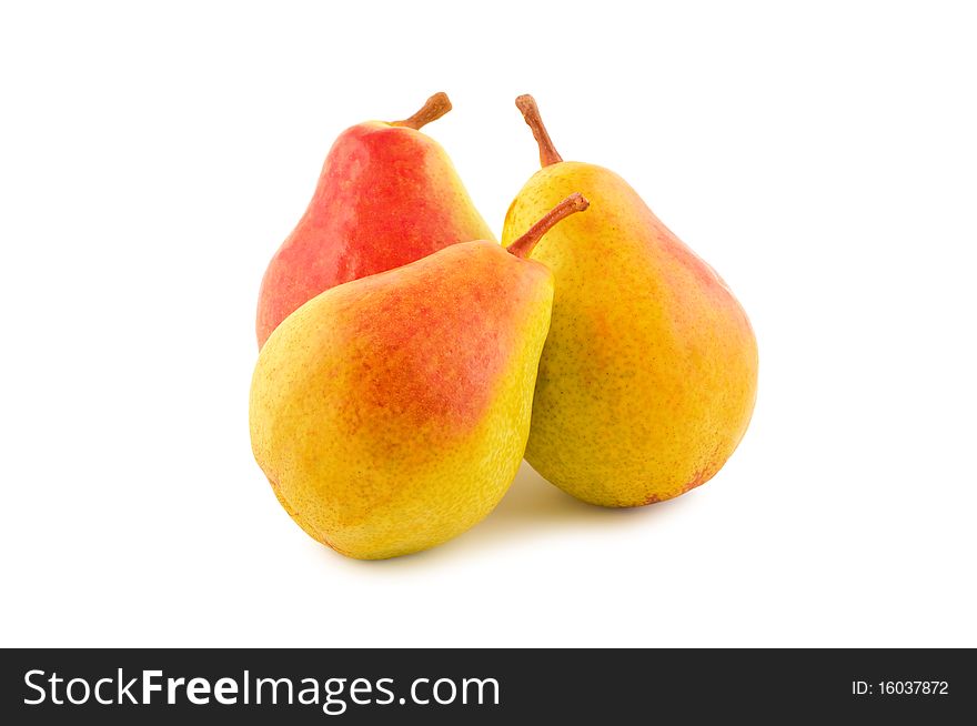 Ripe Pears Isolated On White.