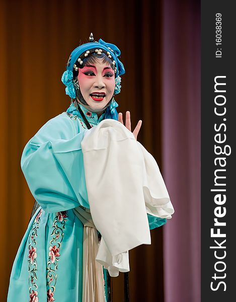 China opera woman in blue. China opera woman in blue.