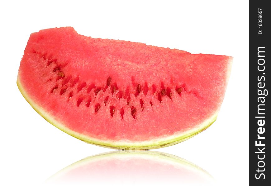 One slice of juicy ripe sweet watermelon