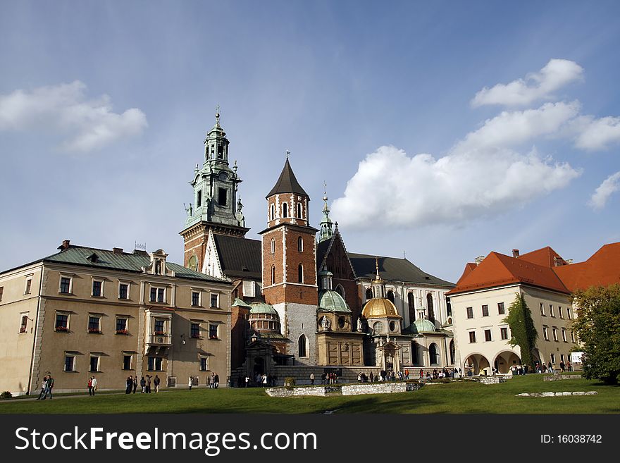 Wawel Cathedral (The Cathedral Basilica of Sts. Stanislaw and Vaclav) - famous Polish landmark on the Wawel Hill in Cracow (Krakow)