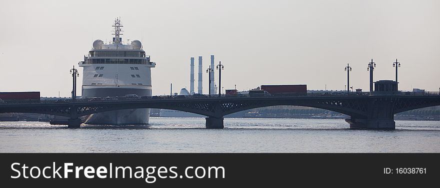 Bridge on the river in Saint-Petersburg, Russia