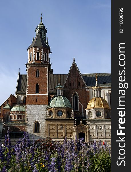 Wawel Cathedral (The Cathedral Basilica of Sts. Stanislaw and Vaclav) - famous Polish landmark on the Wawel Hill in Cracow (Krakow)