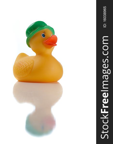 Rubber duckling isolated on white background