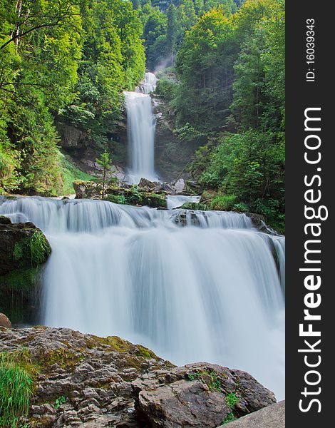 Waterfall in green nature