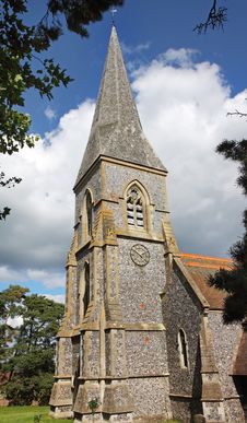 An English Village Church And Steeple Stock Image An English Village Church And Steeple Stock Image
