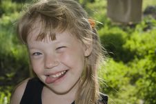 Little Girl Sticking Out Tongue. Stock Photos Little Girl Sticking Out Tongue. Stock Photos