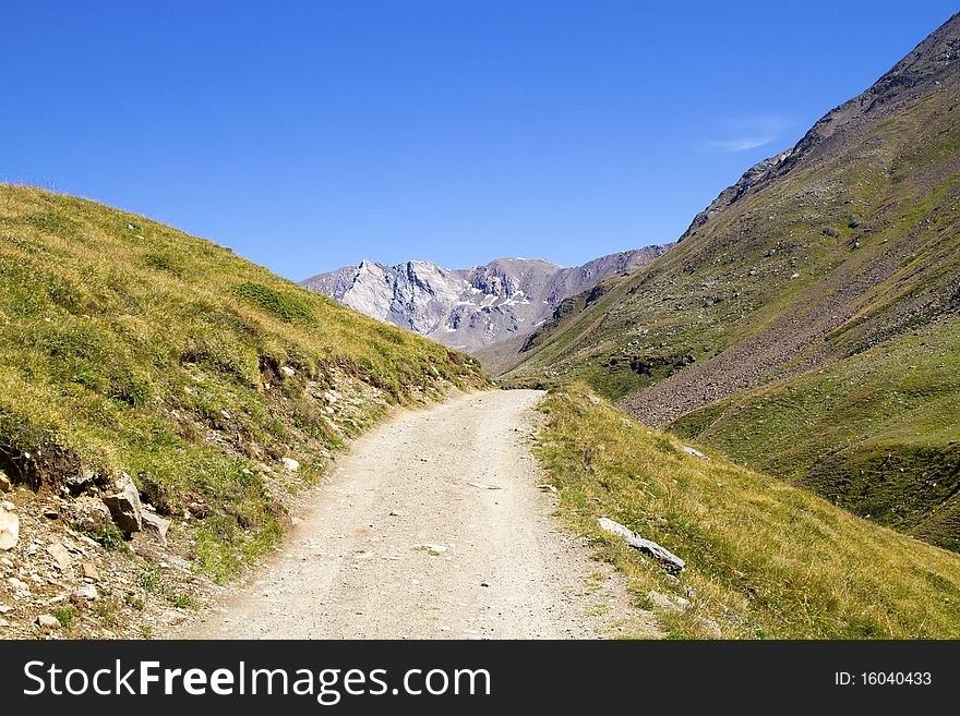 Mountain trail in Alta Valtellina. Mountain trail in Alta Valtellina