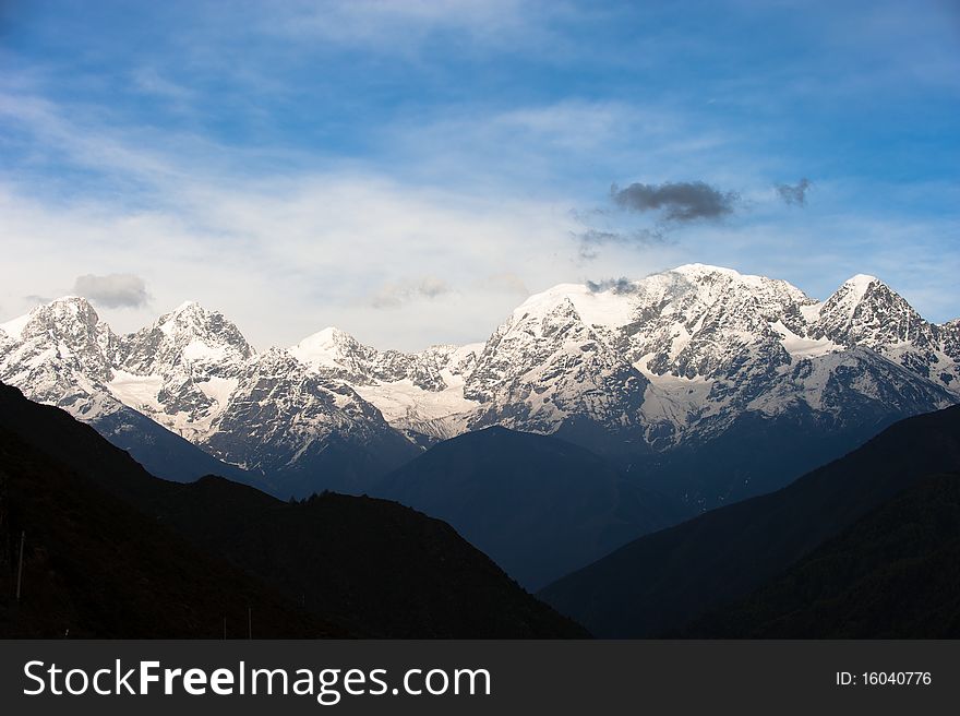 Snow Mountain landscape in china.