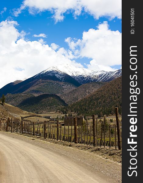 Mountain Road In Blue Sky