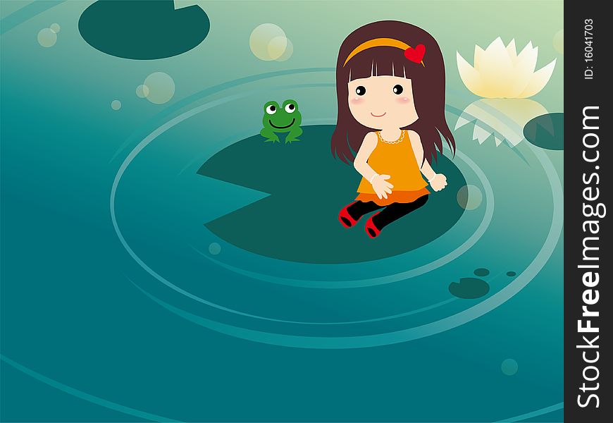 Lotus girl and The frog