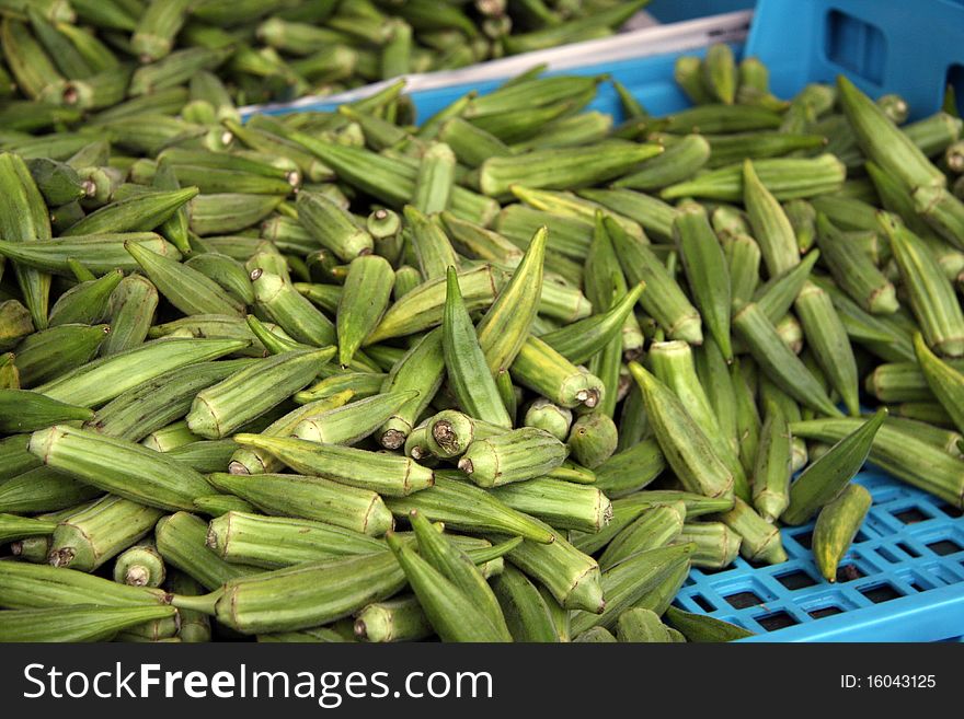 Okra on sale at an Indian Market.