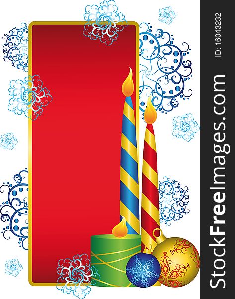 New year card with candles. Illustration for design.