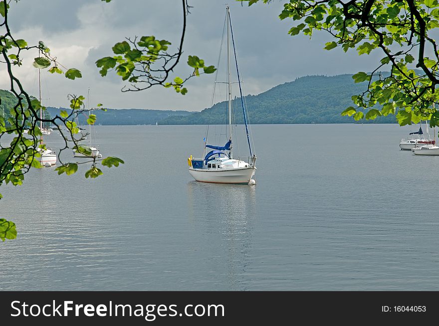 The landscape of lake windermere in cumbria  in england. The landscape of lake windermere in cumbria  in england