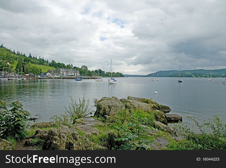 The landscape of lake windermere in cumbria  in england. The landscape of lake windermere in cumbria  in england