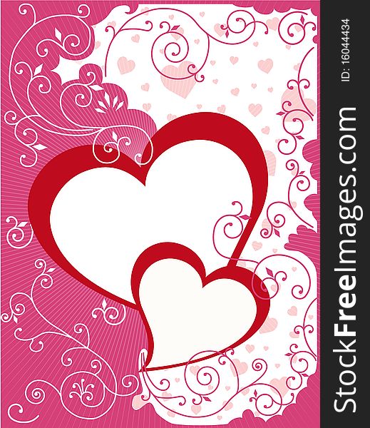 Illustration composition design for Valentine or wedding card