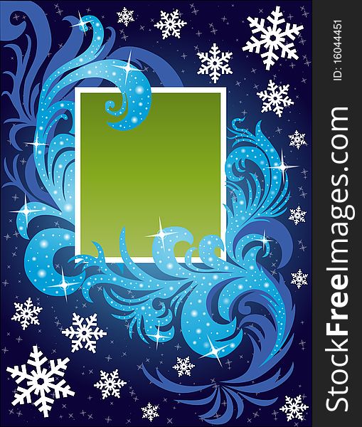 Christmas frame with snowflakes and element for design, vector illustration. Christmas frame with snowflakes and element for design, vector illustration