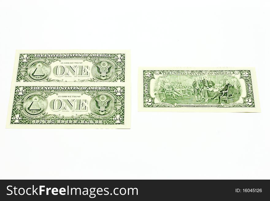 Replacement of fine banknotes of USA on large. Replacement of fine banknotes of USA on large