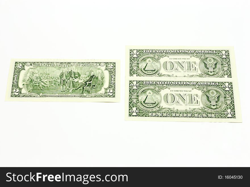 Exchange of a dollar banknote. Exchange of a dollar banknote.