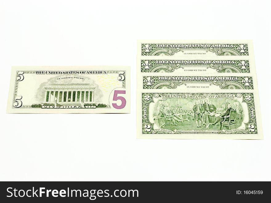 Exchange of the big banknote of USA on small. Exchange of the big banknote of USA on small