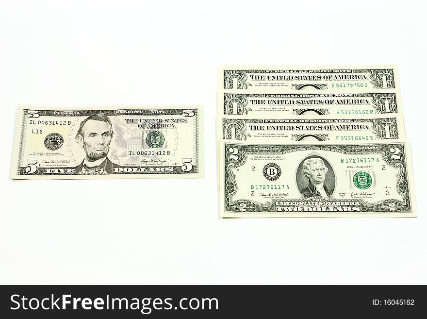 Exchange of the big banknote of USA on small. Exchange of the big banknote of USA on small