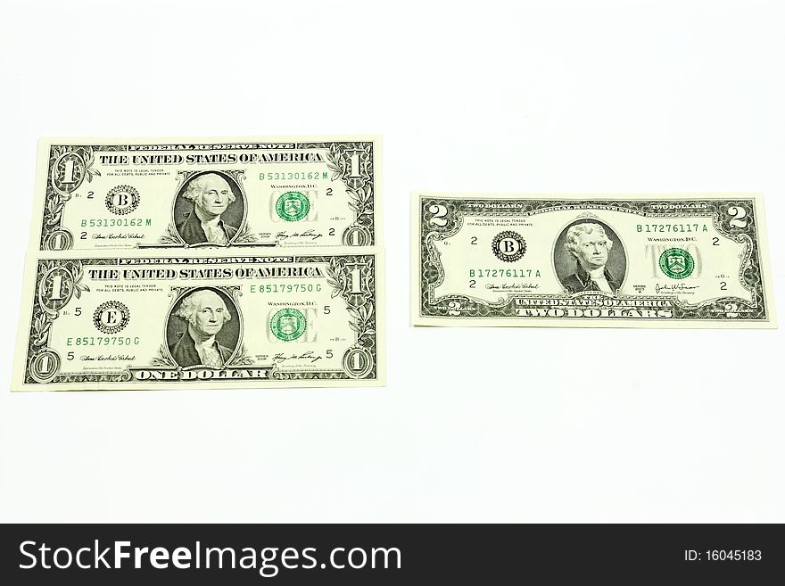 Replacement of small banknotes of USA on big. Replacement of small banknotes of USA on big