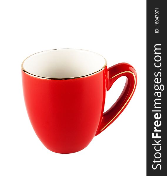 Red empty cup isolated on a white background. Red empty cup isolated on a white background