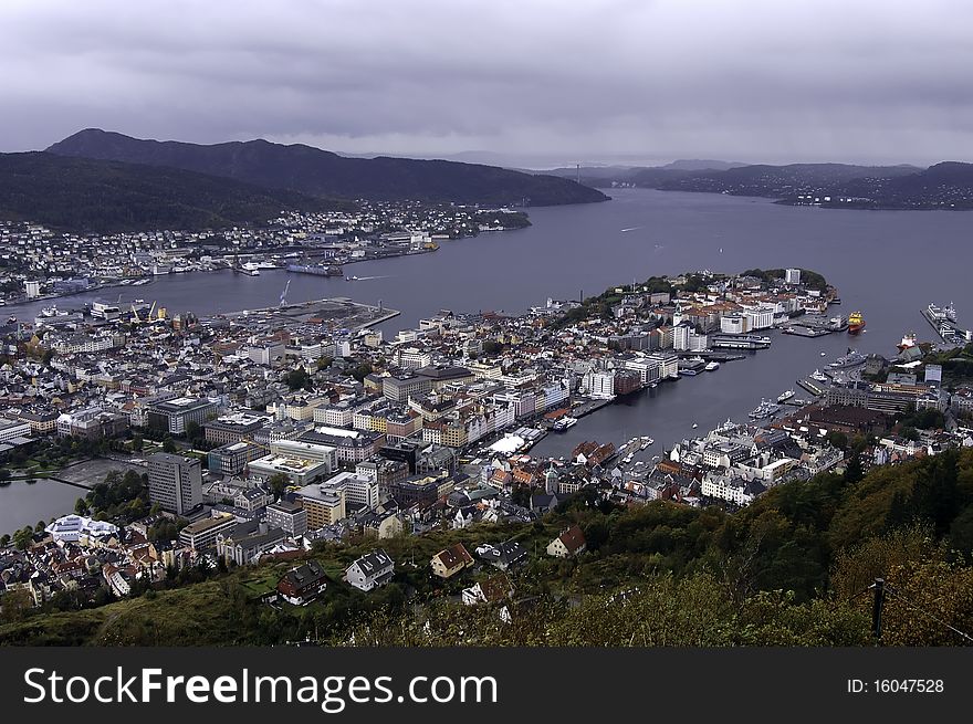 View over Bergen in Norway