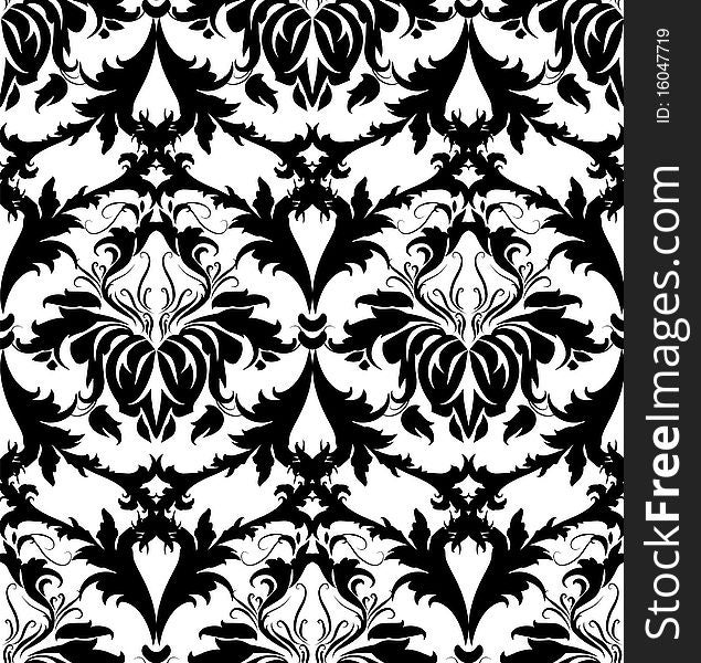 Vector seamless texture. Black silhouettes of plants. Vector seamless texture. Black silhouettes of plants