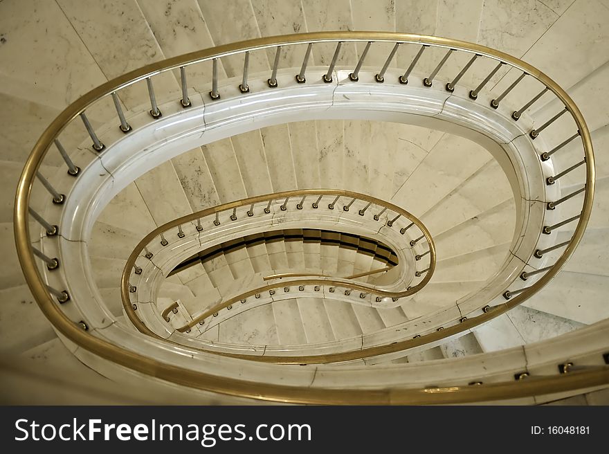 Corkscrew stairs in an old building