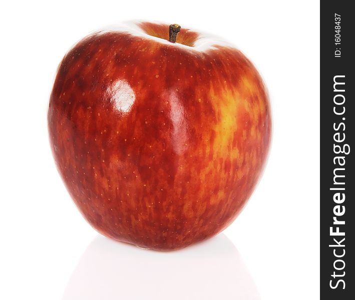 Red apple on white background