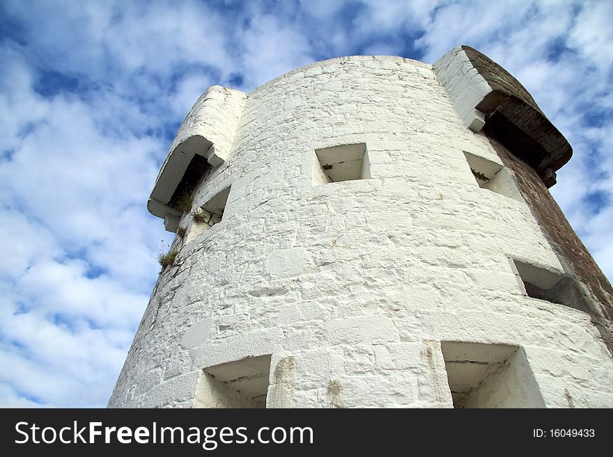 Whitewashed watchtower
