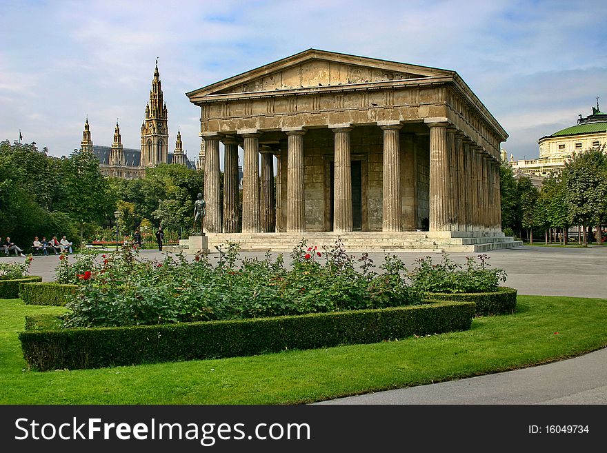 The temple of Theseus in Public park - Volksgarten in Vienna.