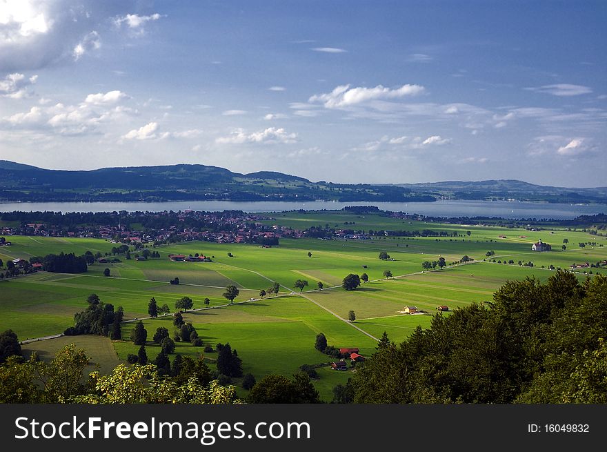 View from Castle Neuschwanstein in Germany. View from Castle Neuschwanstein in Germany.