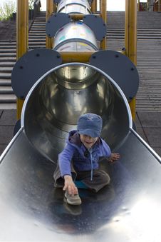 Sliding Boy Stock Image Sliding Boy Stock Image