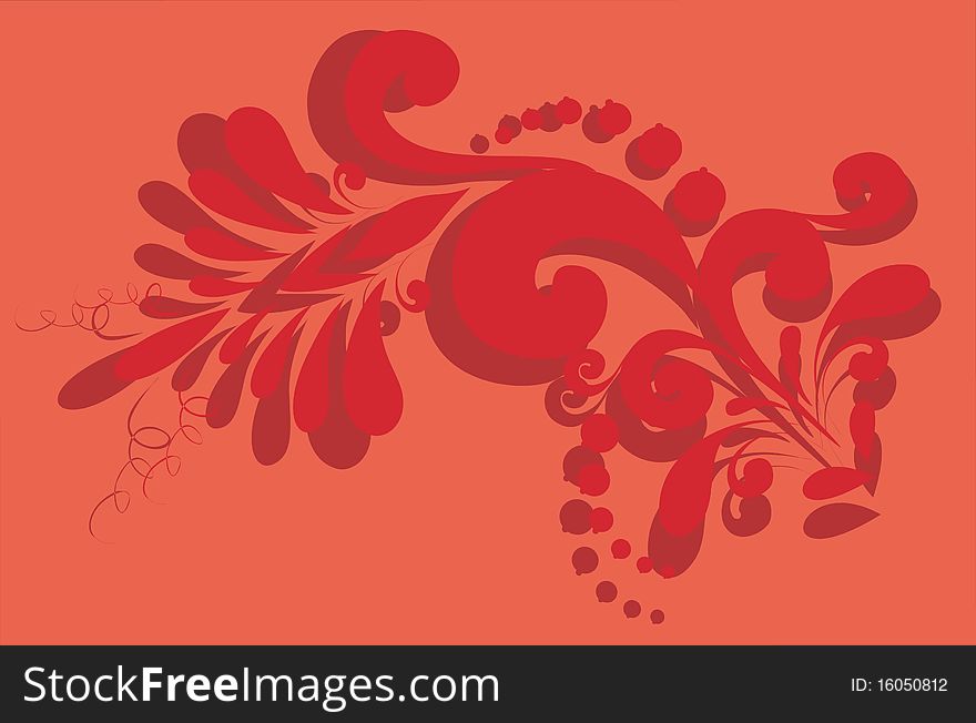 Floral red pattern on background. Floral red pattern on background