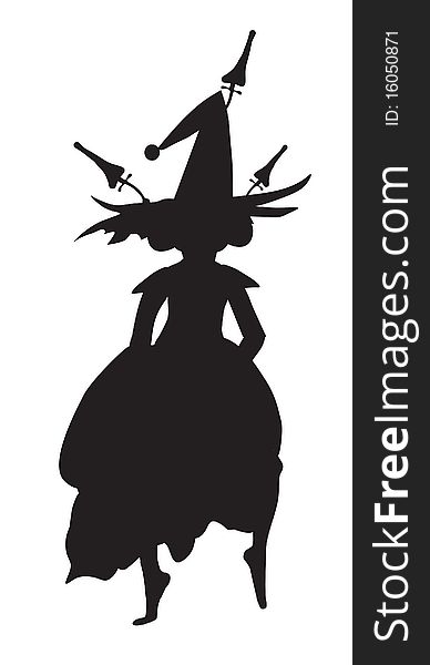 The image of witches wearing a hat with mushrooms