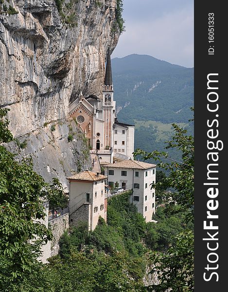 Rock Monastery On Lake Garda