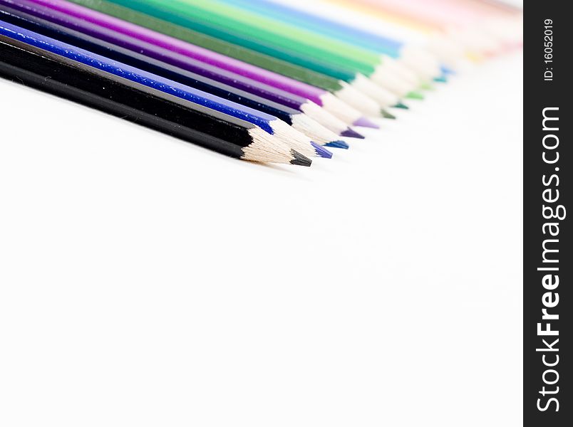 Colored Pencils, Isolated On The White