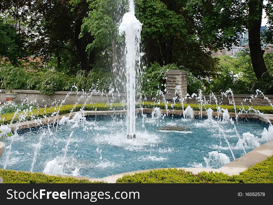 Fountain in the backyard of the castle