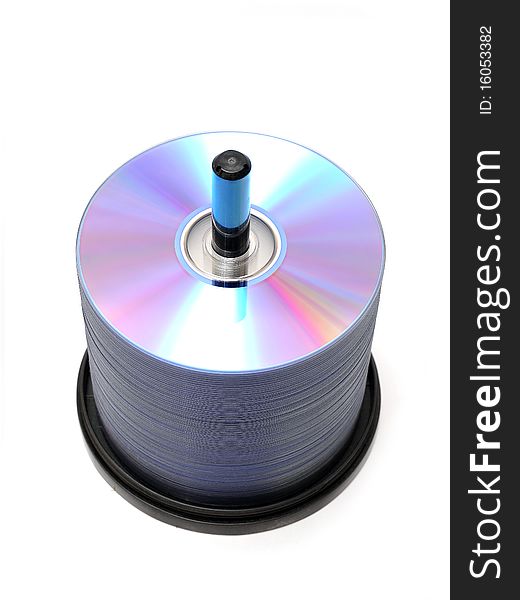 Stack of DVDs isolated on white background. Stack of DVDs isolated on white background.