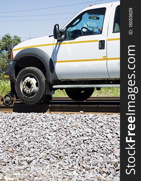 Railway Pick Up Truck on the tracks