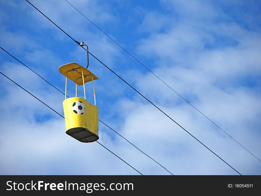 Lift against the blue sky with little clouds. Lift against the blue sky with little clouds