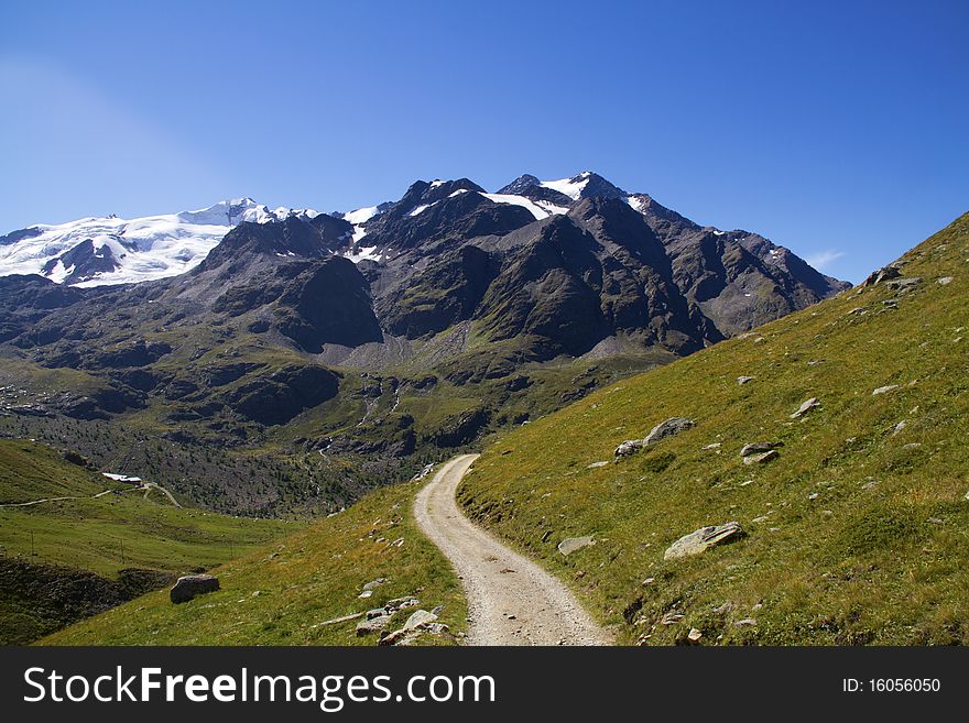 Mountain trail in Alta Valtellina. Mountain trail in Alta Valtellina